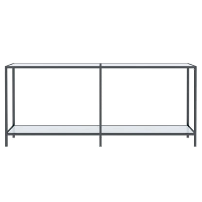 Tavolo Consolle Bianco 180x35x75,5 cm in Vetro Temperato