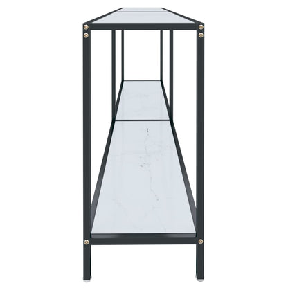 Tavolo Consolle Bianco 180x35x75,5 cm in Vetro Temperato