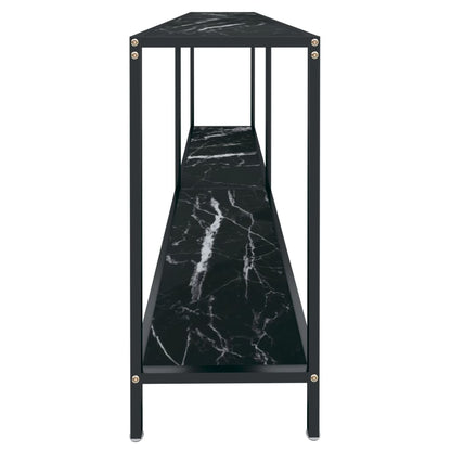 Tavolo Consolle Nero 180x35x75,5 cm in Vetro Temperato