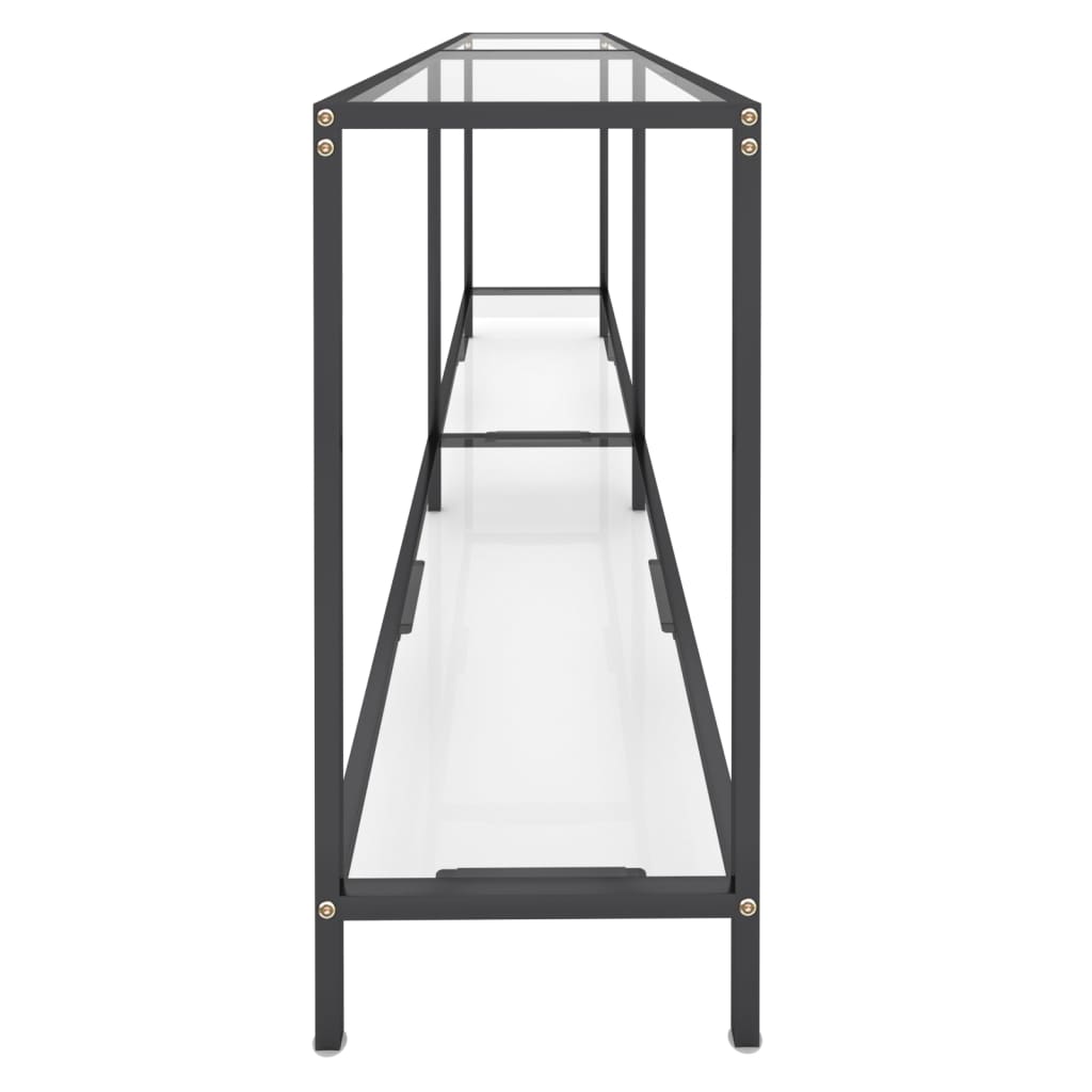 Tavolo Consolle Trasparente 200x35x75,5 cm in Vetro Temperato