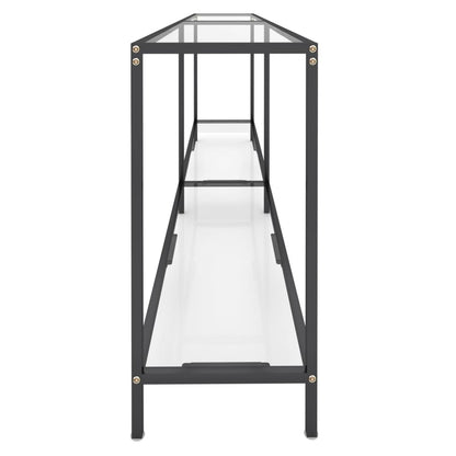 Tavolo Consolle Trasparente 200x35x75,5 cm in Vetro Temperato