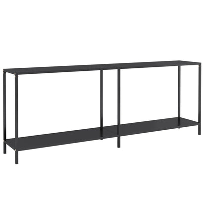 Tavolo Consolle Nero 200x35x75,5 cm in Vetro Temperato
