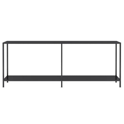 Tavolo Consolle Nero 200x35x75,5 cm in Vetro Temperato