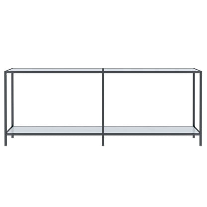 Tavolo Consolle Bianco 200x35x75,5 cm in Vetro Temperato