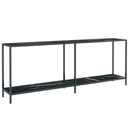 Tavolo Consolle Nero 200x35x75,5 cm in Vetro Temperato