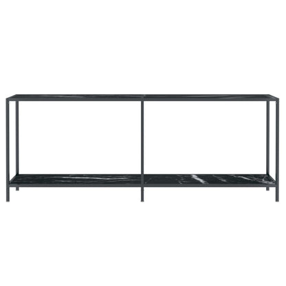 Tavolo Consolle Nero 200x35x75,5 cm in Vetro Temperato