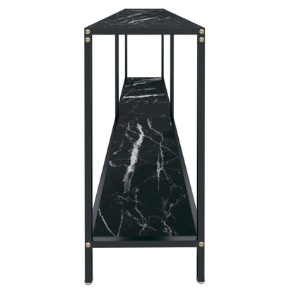 Tavolo Consolle Nero 200x35x75,5 cm in Vetro Temperato