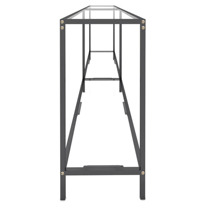 Tavolo Consolle Trasparente 220x35x75,5 cm in Vetro Temperato