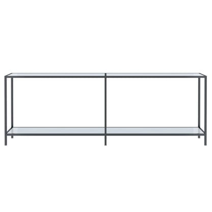 Tavolo Consolle Bianco 220x35x75,5 cm in Vetro Temperato
