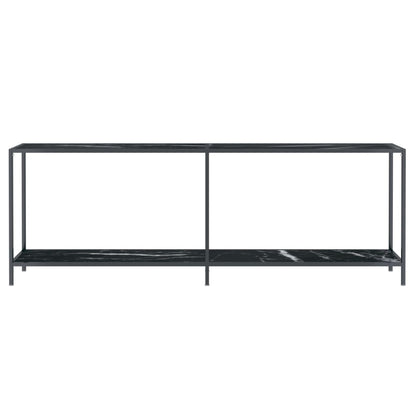 Tavolo Consolle Nero 220x35x75,5 cm in Vetro Temperato