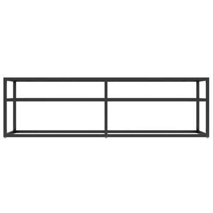 Mobile Porta TV Marmo Nero 140x40x40,5 cm in Vetro Temperato