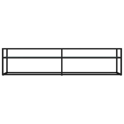 Mobile Porta TV Marmo Bianco 180x40x40,5 cm in Vetro Temperato