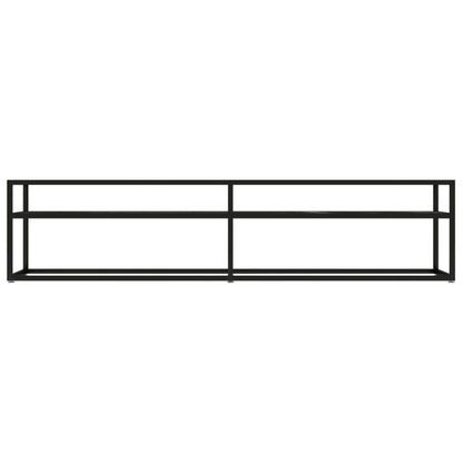 Mobile Porta TV Marmo Nero 180x40x40,5 cm in Vetro Temperato