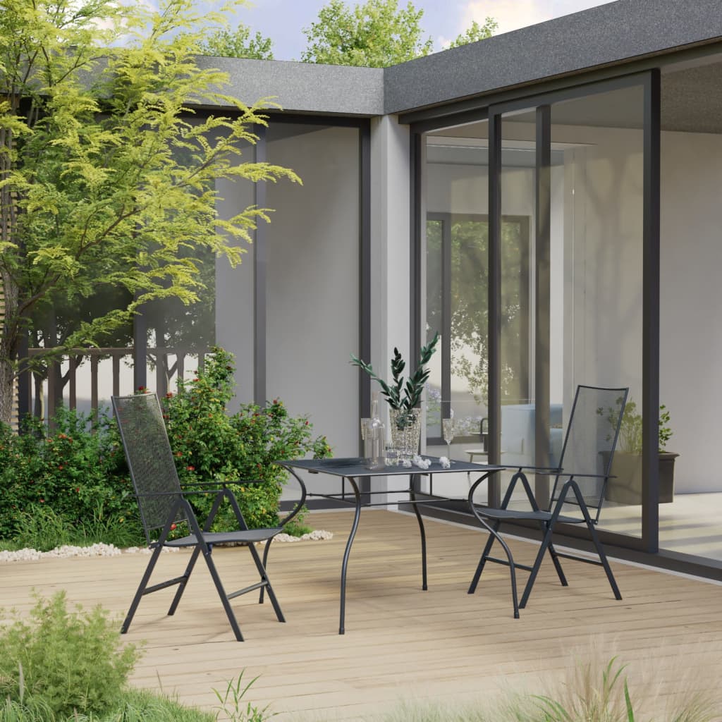 Set Pranzo da Giardino 3 pz in Acciaio Antracite