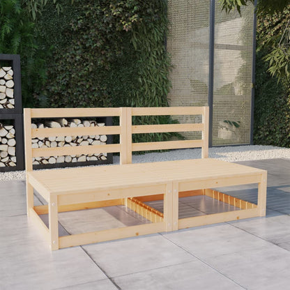 Divano da Giardino a 2 Posti in Legno Massello di Pino