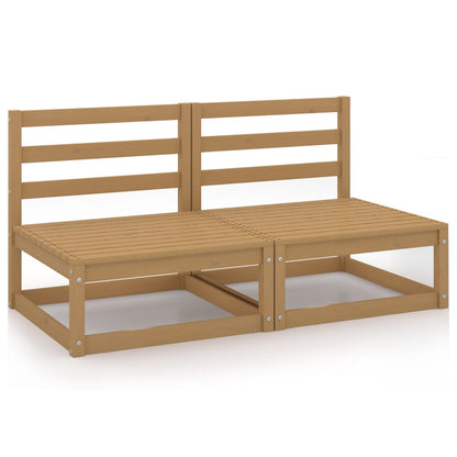 Divano da Giardino 2 Posti Marrone Ambra Legno Massello di Pino
