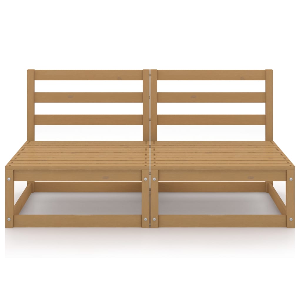 Divano da Giardino 2 Posti Marrone Ambra Legno Massello di Pino