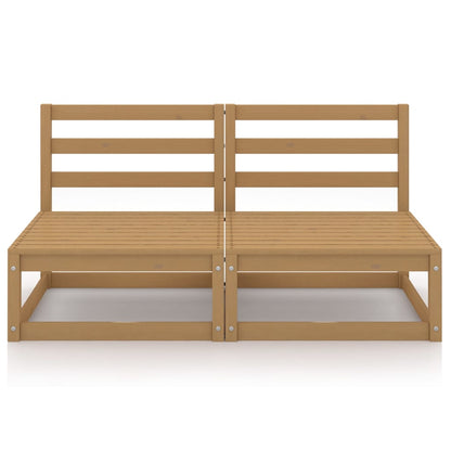 Divano da Giardino 2 Posti Marrone Ambra Legno Massello di Pino