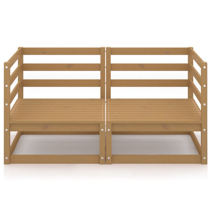Divano da Giardino 2 Posti Marrone Ambra Legno Massello di Pino