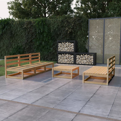 Set Divani da Giardino 6 pz in Legno Massello di Pino