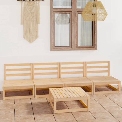 Set Divani da Giardino 5 pz in Legno Massello di Pino