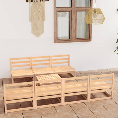 Set Divani da Giardino 8 pz in Legno Massello di Pino