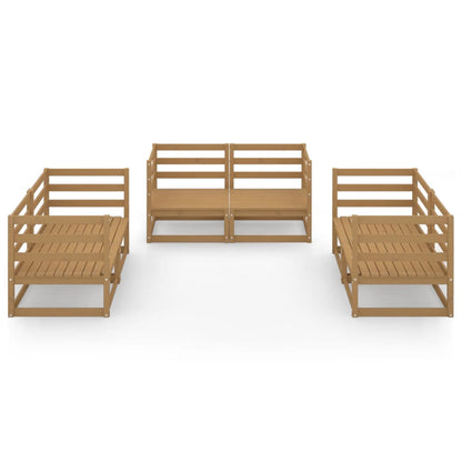 Set Salotto da Giardino 6pz Marrone Ambra Legno Massello Pino