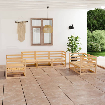 Set Divani da Giardino 7 pz in Legno Massello di Pino