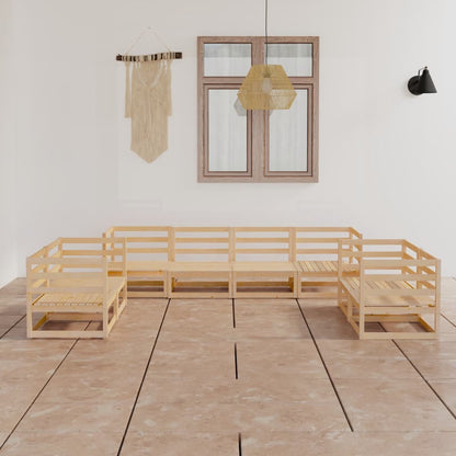 Set Divani da Giardino 8 pz in Legno Massello di Pino