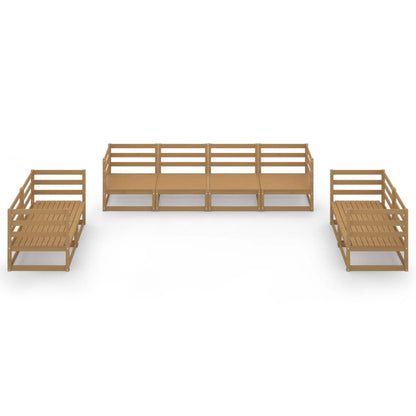 Set Salotto da Giardino 8pz Marrone Ambra Legno Massello Pino