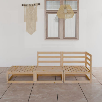 Set Divani da Giardino 3 pz in Legno Massello di Pino