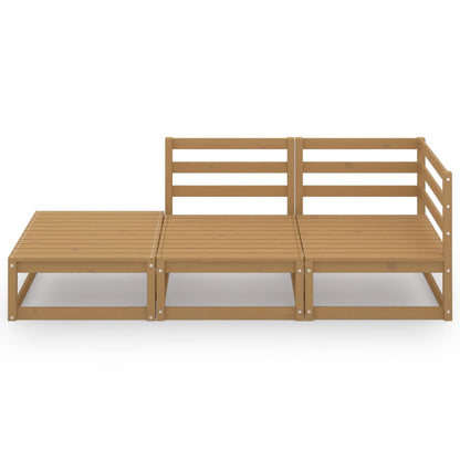 Set Divani da Giardino 3pz Marrone Ambra Legno Massello di Pino
