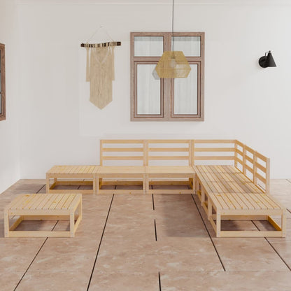 Set Divani da Giardino 8 pz in Legno Massello di Pino