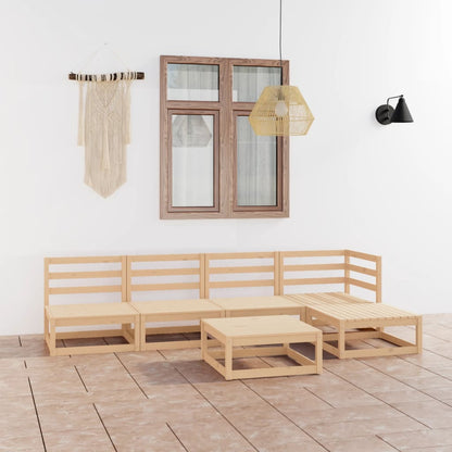 Set Divani da Giardino 6 pz in Legno Massello di Pino