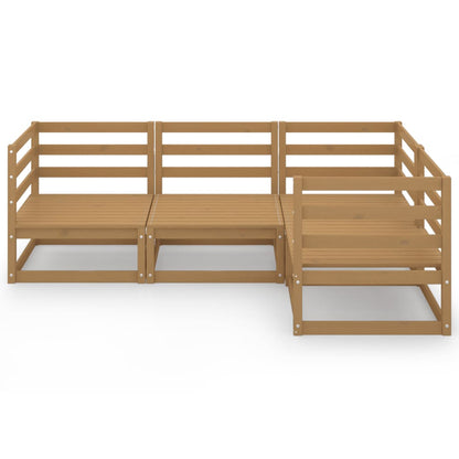 Set Salotto da Giardino 4pz Marrone Ambra Legno Massello Pino