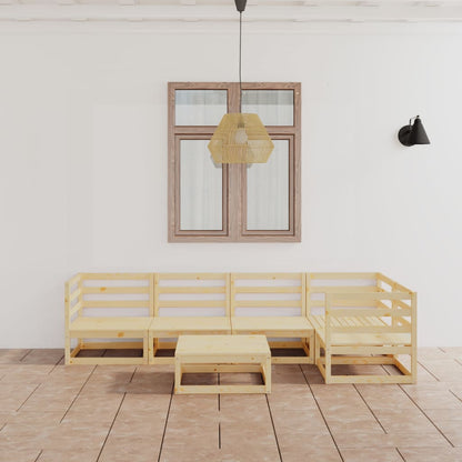 Set Divani da Giardino 6 pz in Legno Massello di Pino