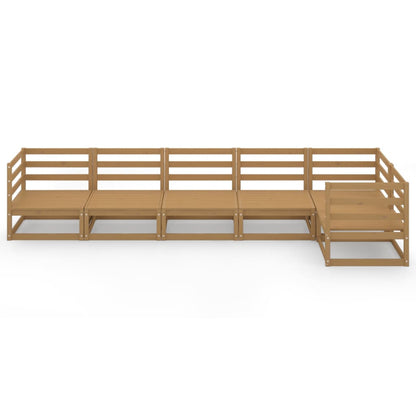 Set Salotto da Giardino 6pz Marrone Ambra Legno Massello Pino