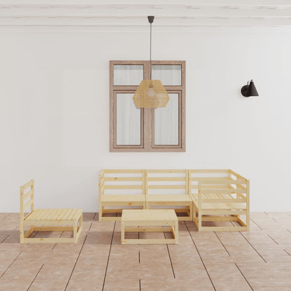 Set Divani da Giardino 6 pz in Legno Massello di Pino