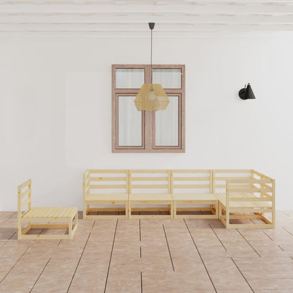 Set Divani da Giardino 6 pz in Legno Massello di Pino