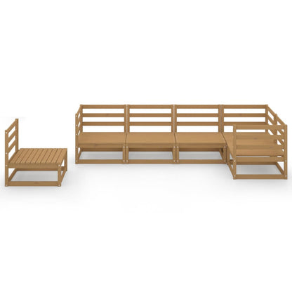 Set Salotto da Giardino 6pz Marrone Ambra Legno Massello Pino