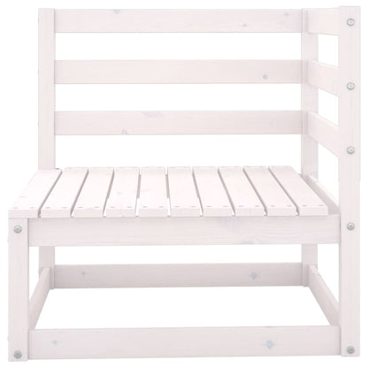 Set Divani da Giardino 7pz Bianco in Legno Massello di Pino