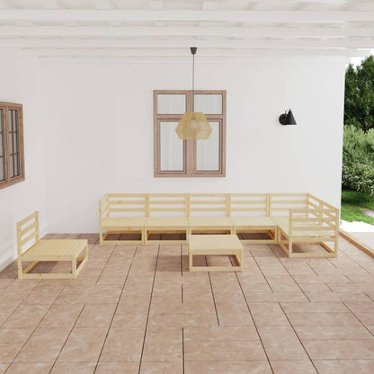 Set Divani da Giardino 8 pz in Legno Massello di Pino