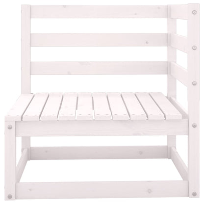 Set Divani da Giardino 7pz Bianco in Legno Massello di Pino