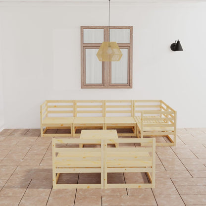 Set Divani da Giardino 8 pz in Legno Massello di Pino