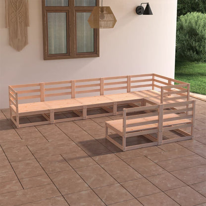 Set Divani da Giardino 8 pz in Legno Massello di Pino