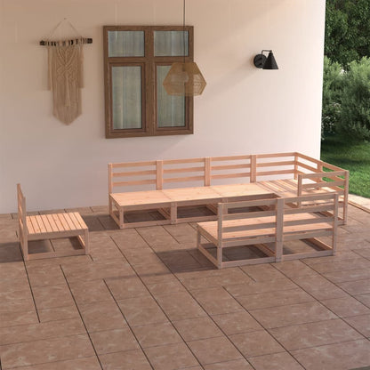 Set Divani da Giardino 8 pz in Legno Massello di Pino