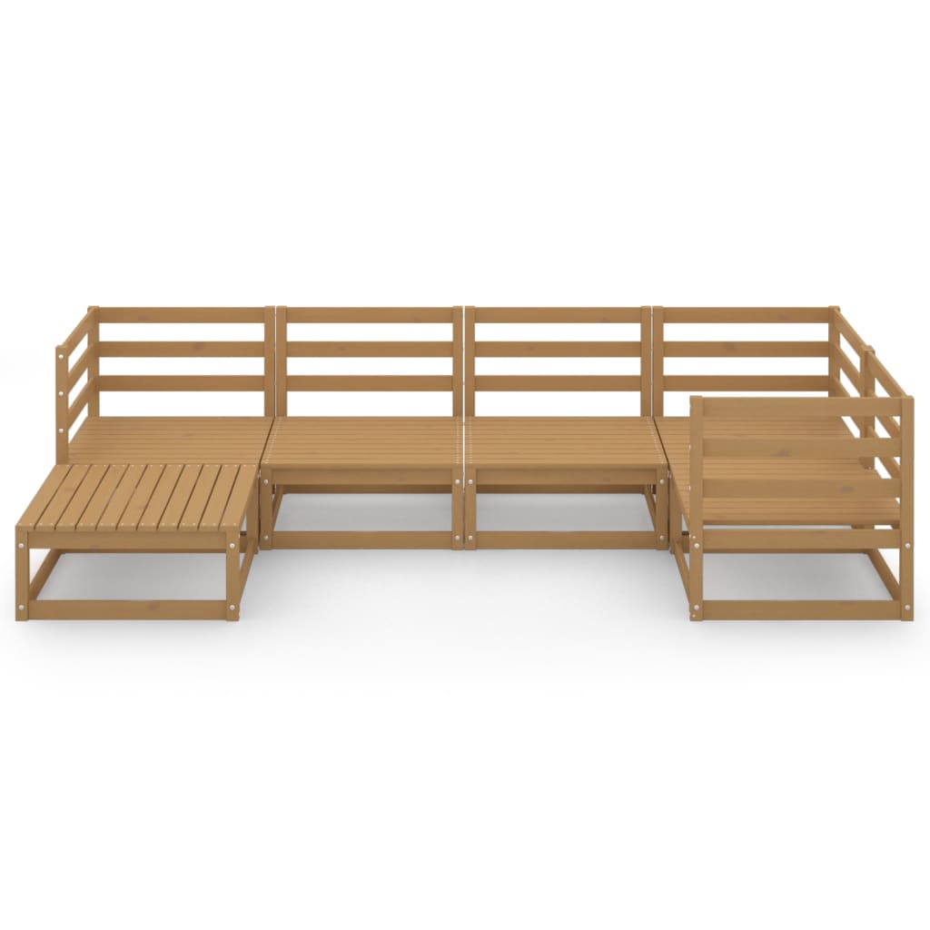 Set Salotto da Giardino 6pz Marrone Ambra Legno Massello Pino