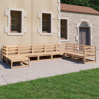 Set Divani da Giardino 8 pz in Legno Massello di Pino