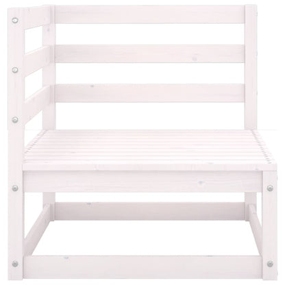 Set Divani da Giardino 9 pz Bianchi in Legno Massello di Pino