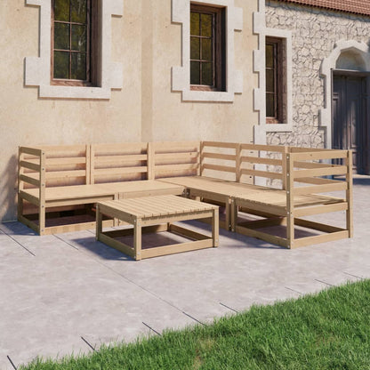Set Divani da Giardino 6 pz in Legno Massello di Pino